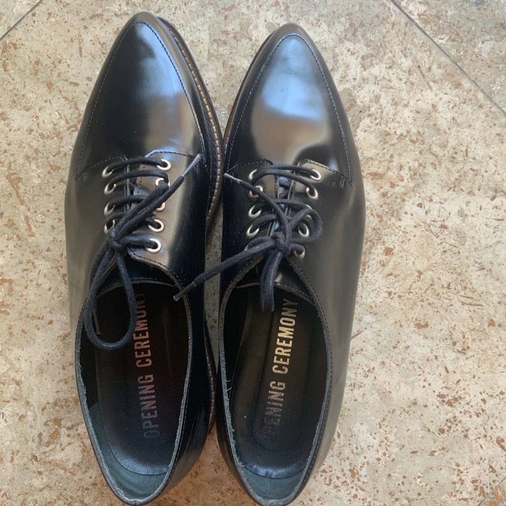 Opening Ceremony Black Platform Oxfords Blue Sz 40